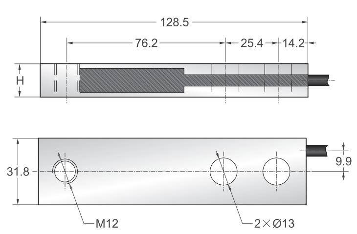 美国传力 SBST-2000kg称重传感器产品尺寸