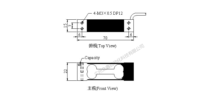 台湾mavin NA6-10kg称重传感器产品尺寸