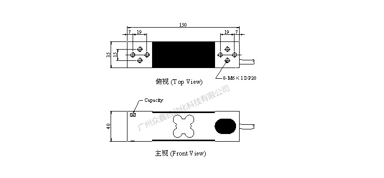 台湾mavin NA2-500kg称重传感器产品尺寸