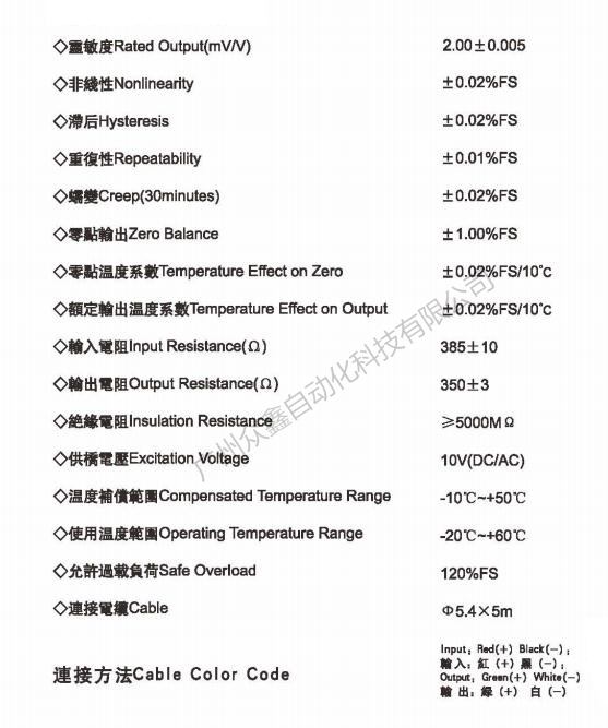 美国AC传感器 PE-7-200kg称重传感器技术参数